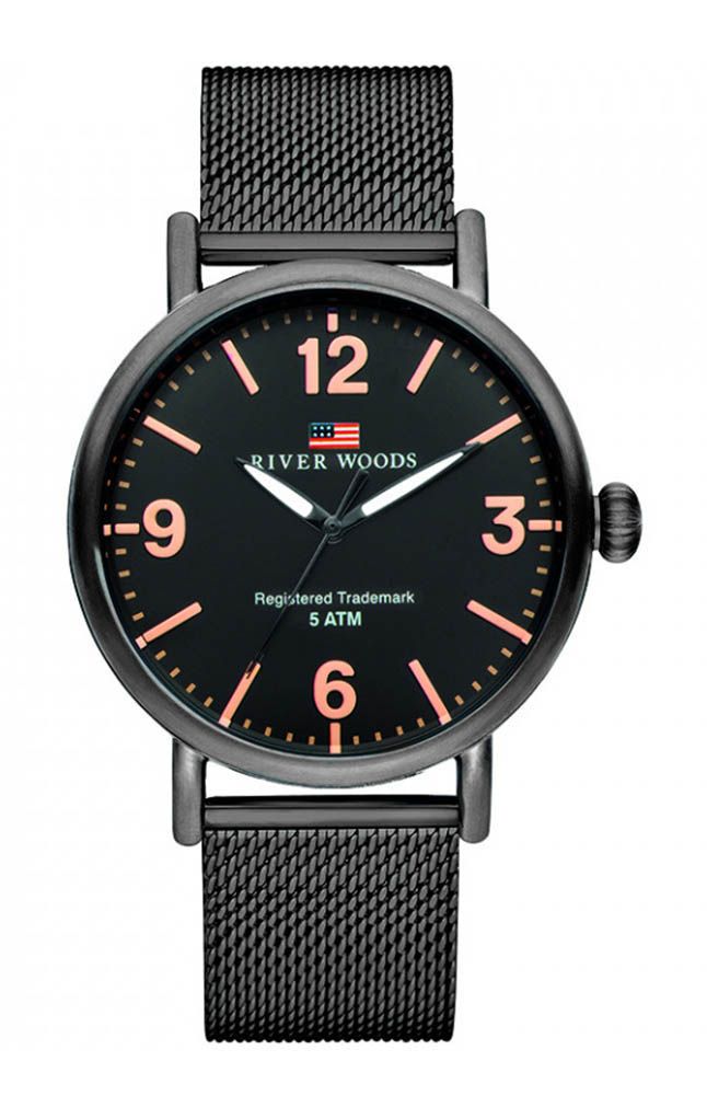 River Woods Delaware Schwarz Herren Armbanduhr RW420035
