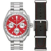 Bulova Archive Series Lunar Pilot Blood Moon Silber Herren Armbanduhr 96K115