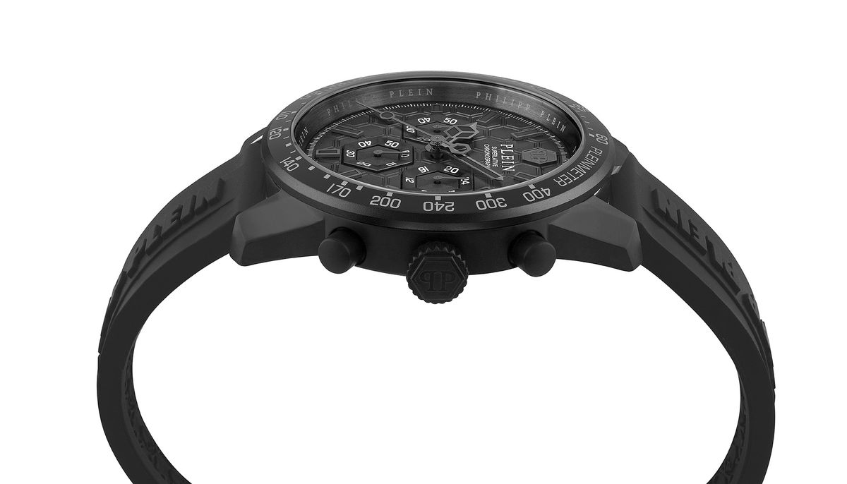 Sportliche monochrome Chronographen-Uhr