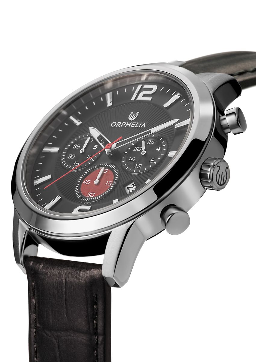 Anspruchsvoller Chronograph mit Lederarmband