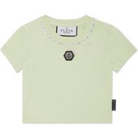 Cropped T-Shirt Strass Round Neck Ss