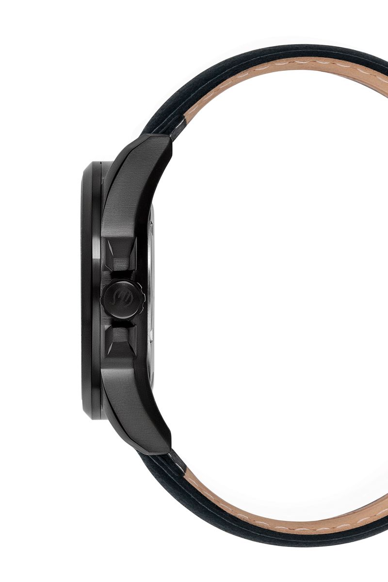Taktischer Zeitmesser mit Lederarmband und Hilfszifferblättern