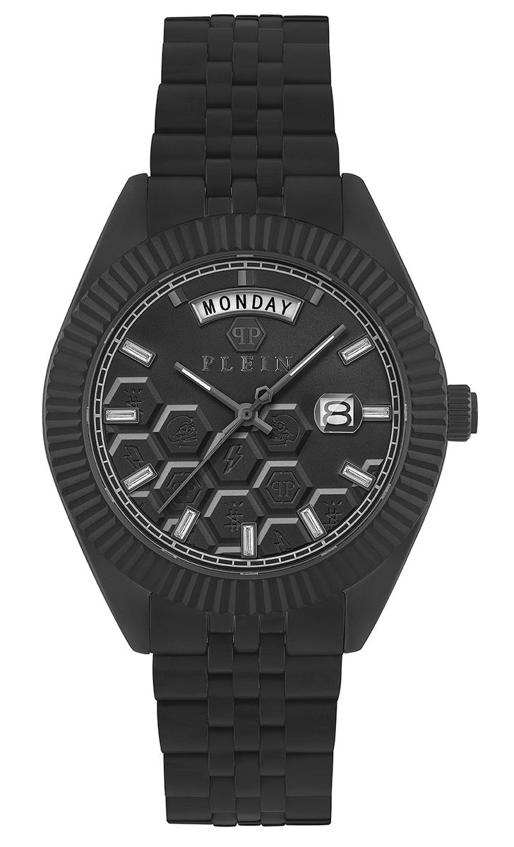 Philipp Plein Date Superlative Gent Herren Schwarz Uhr PWPVA0624