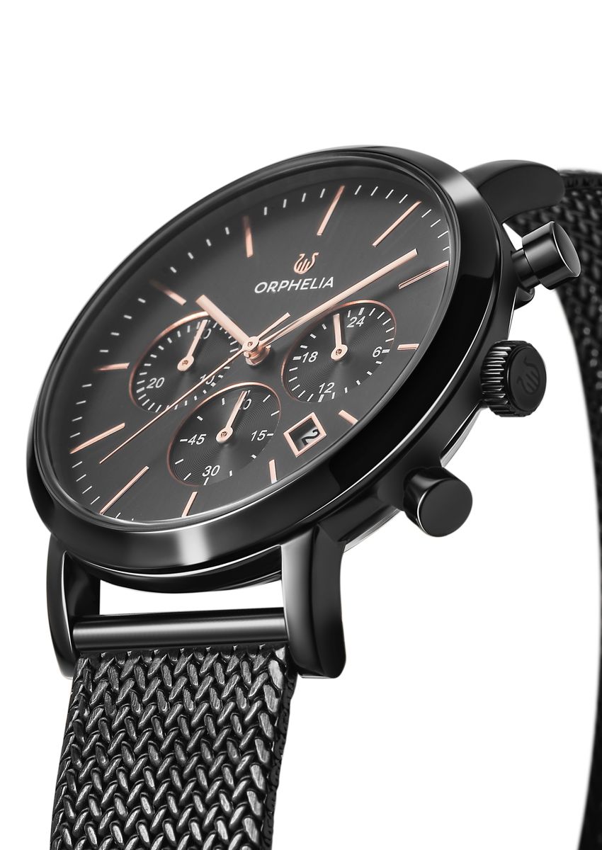 Eleganter Retro-Chronograph mit Mesh-Armband