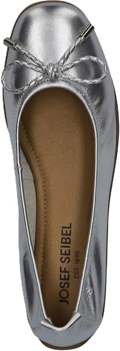 Klassische silberne Ballerinas aus Leder