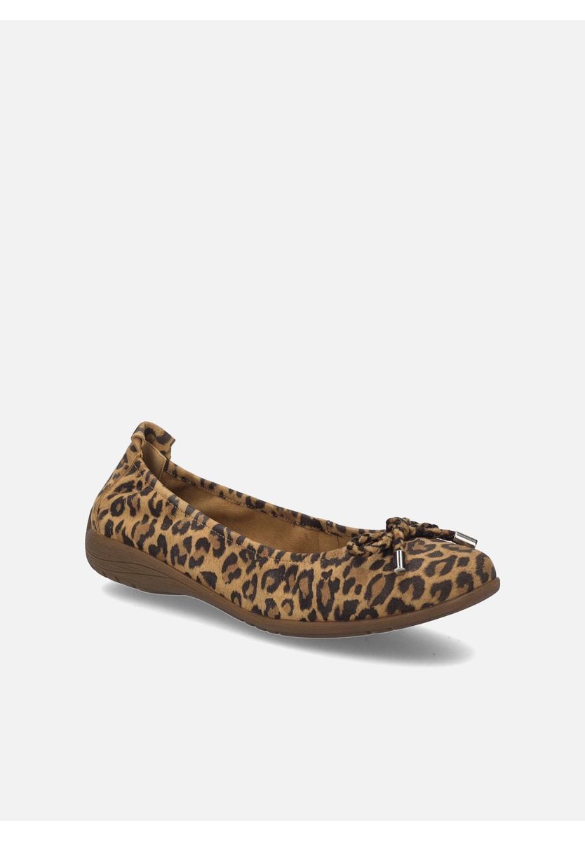 Ballerinas aus Leder mit Leopardenmuster