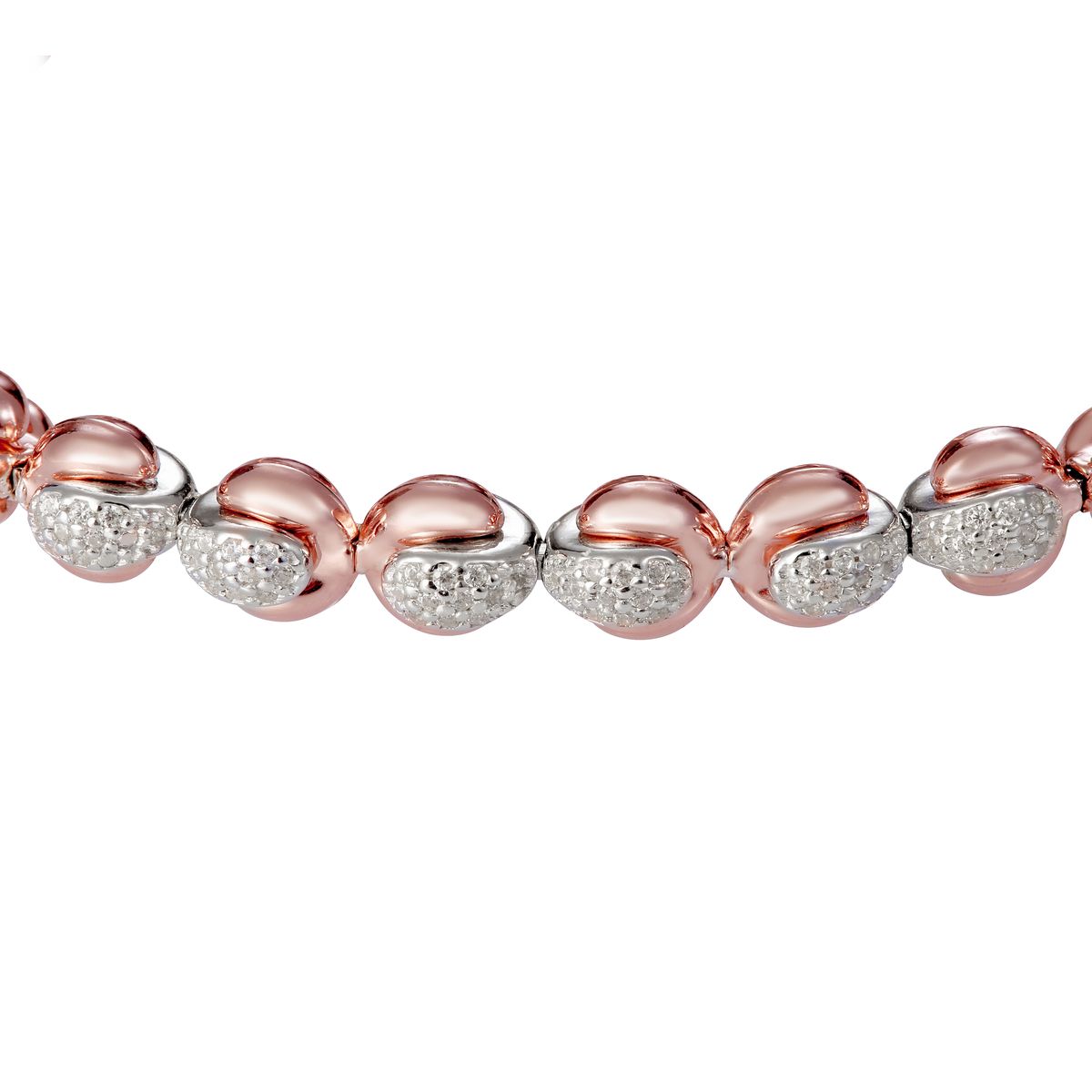 Ineinandergreifendes Pavé-Gliederarmband