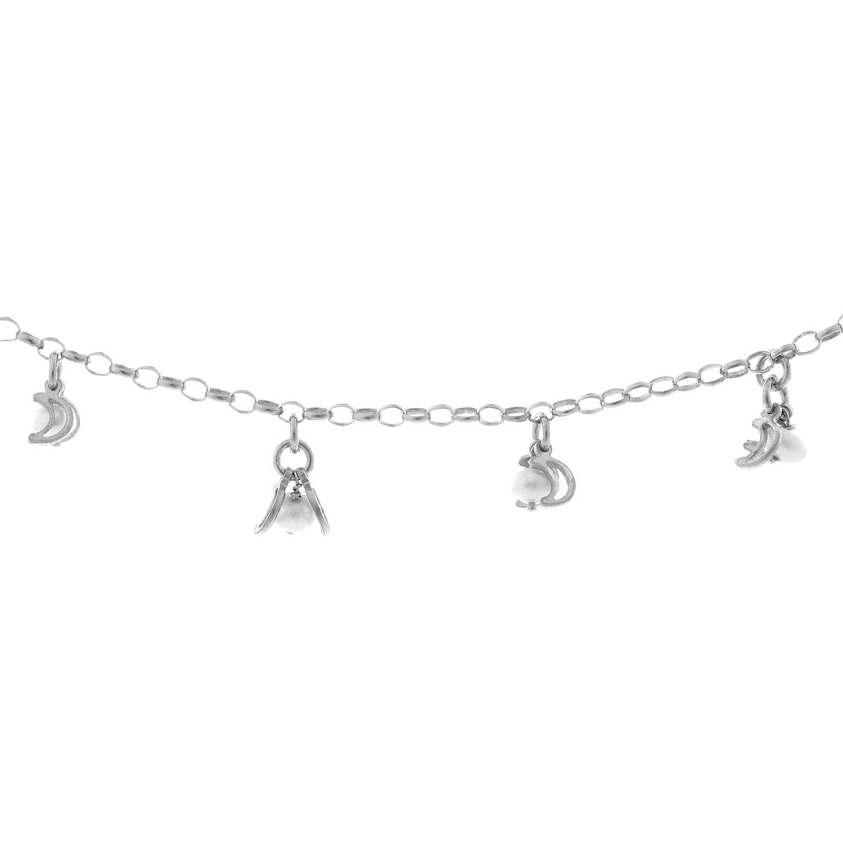 Sterlingsilber-Bettelarmband mit Perlen