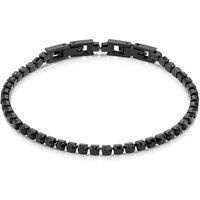 Zeeme Stainless Steel Armband Edelstahl/PVD schwarz Kristalle schwarz
