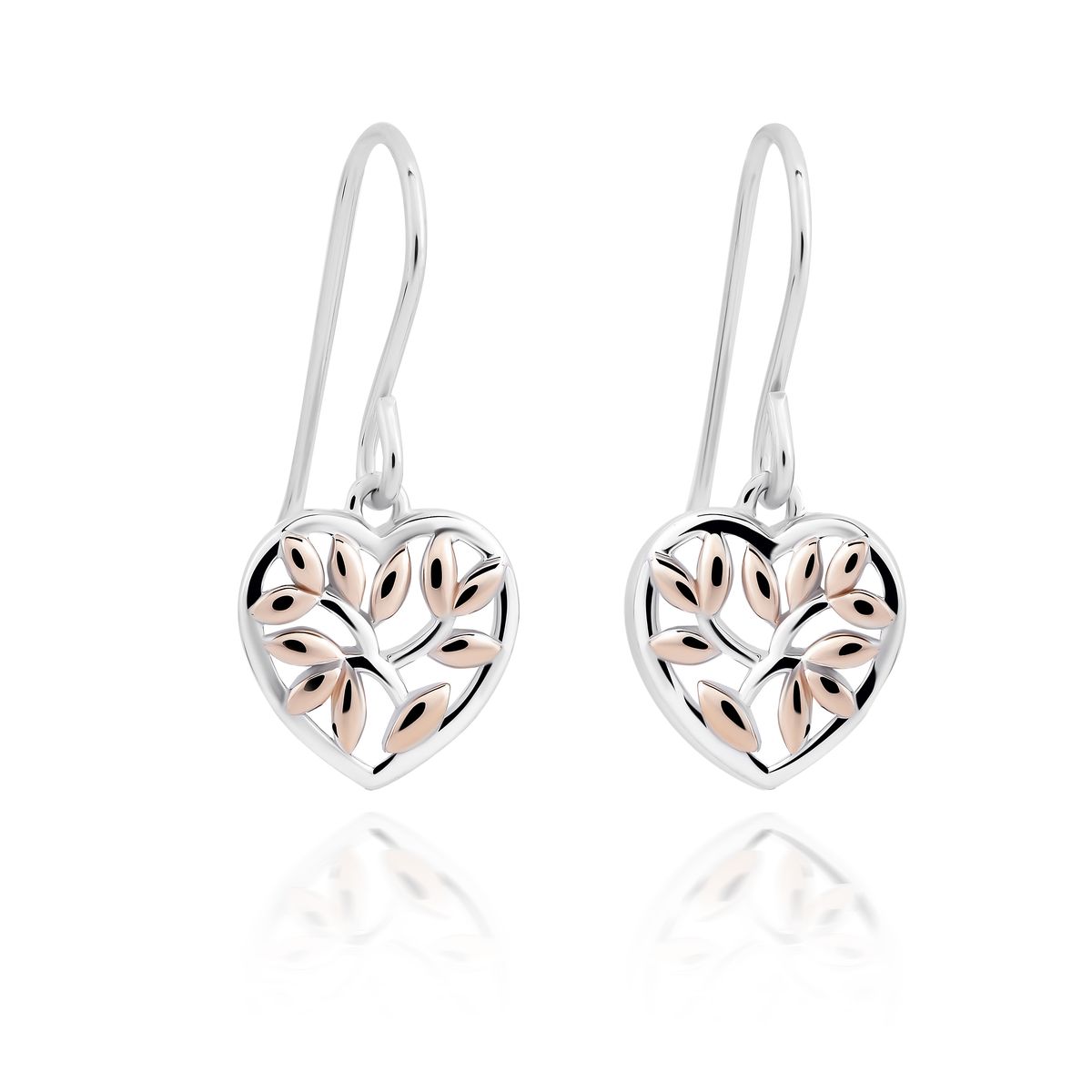Orphelia 'Afia' Tropfenohrringe aus 925er Sterlingsilber für Damen - Silber/Rosé ZO-7474