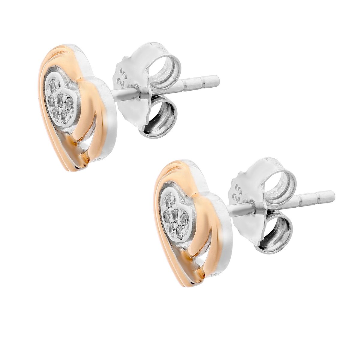 Orphelia 'Anni' Ohrstecker aus 925er Sterlingsilber für Damen – Silber/Rosé zo-7368 RG