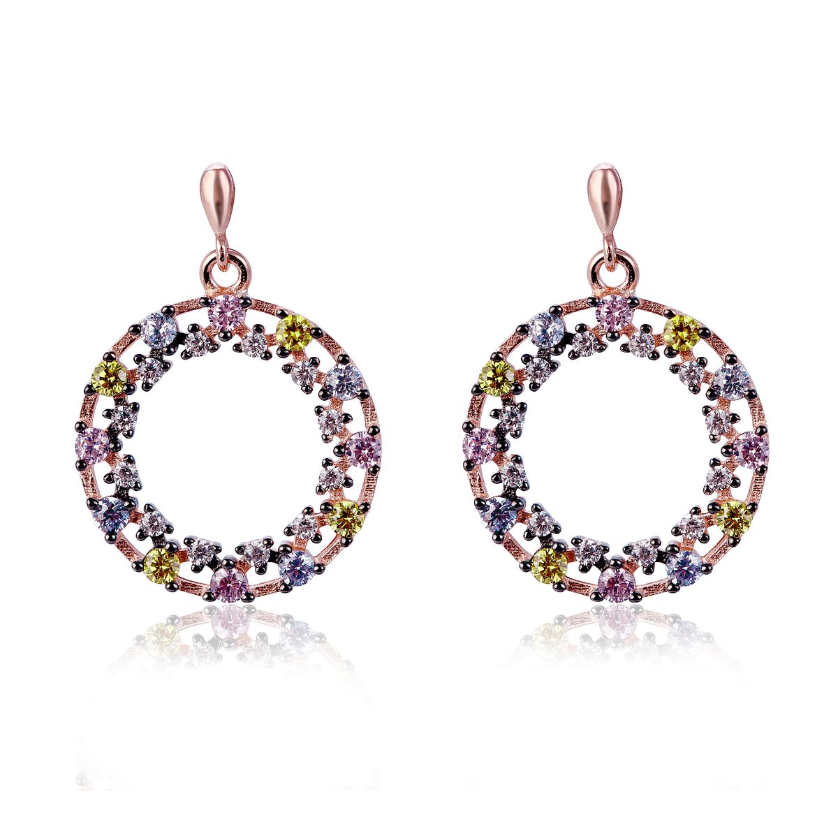 Orphelia 'Ardelle' Damen 925 Sterling Silber Anhängerohrringe - Rose ZO-7464