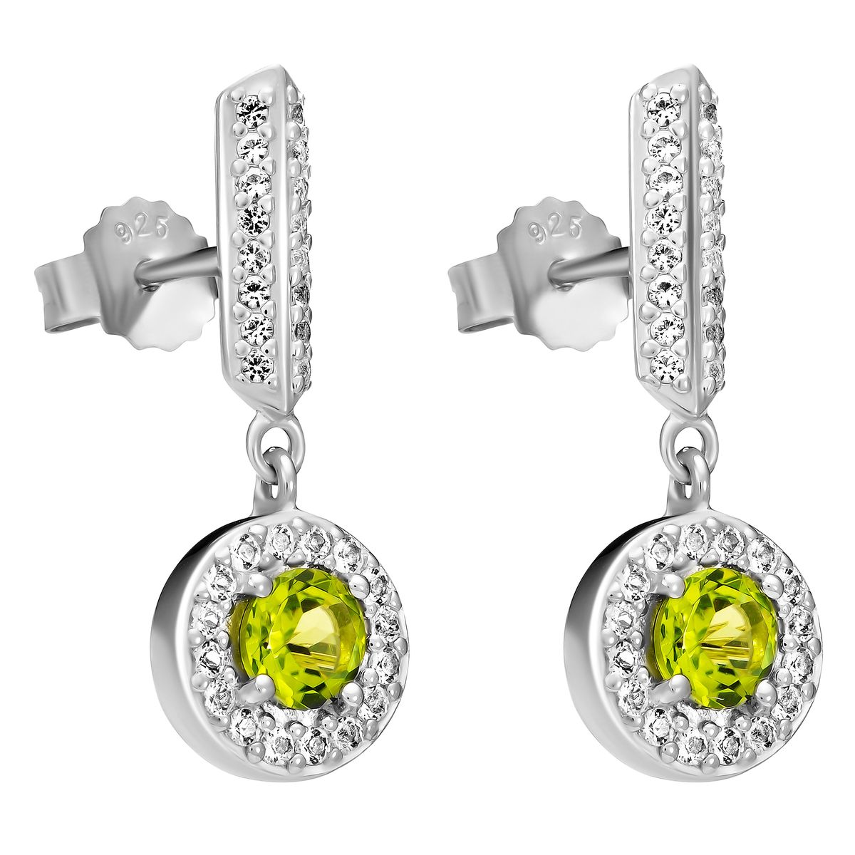 Elegante Halo-Tropfenohrringe mit Pave-Besatz
