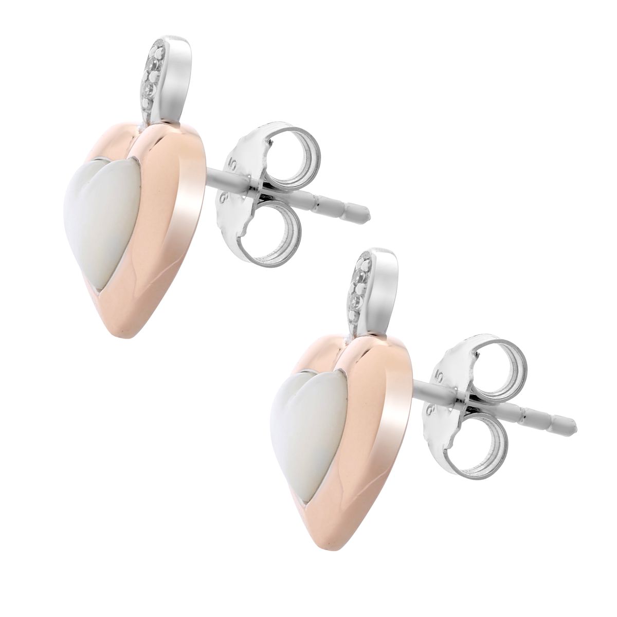 Orphelia 'Debby' Ohrstecker für Damen, 925 Sterlingsilber, Silber/Roségold ZO-7289/RG