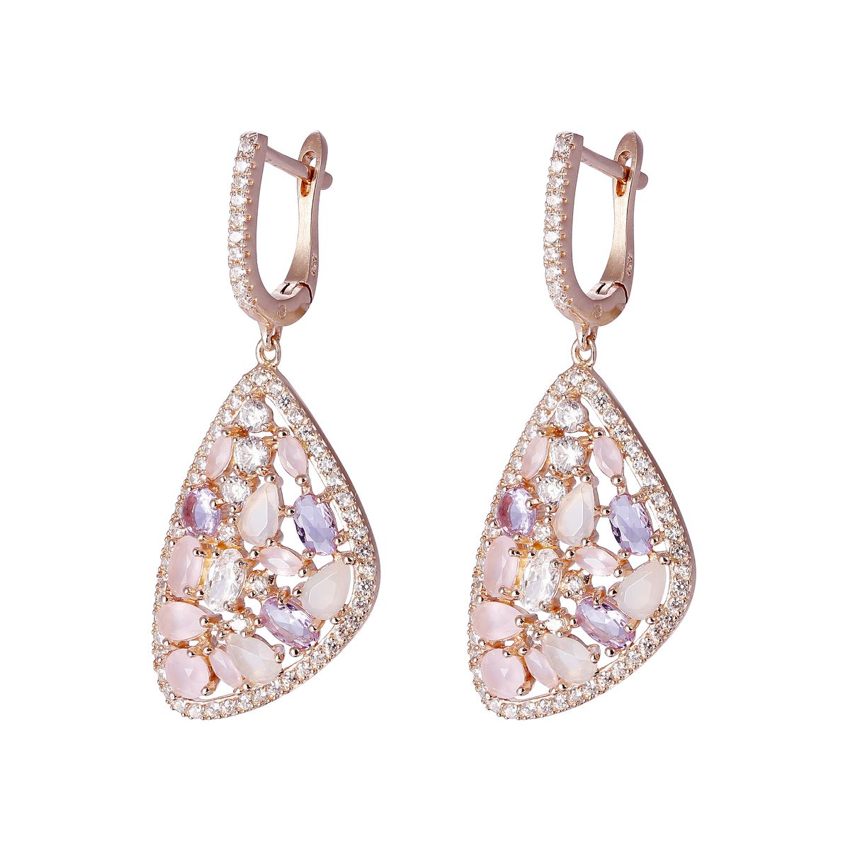 Orphelia 'Desi' Damen 925 Sterling Silber Tropfenohrringe - Rosa ZO-7430