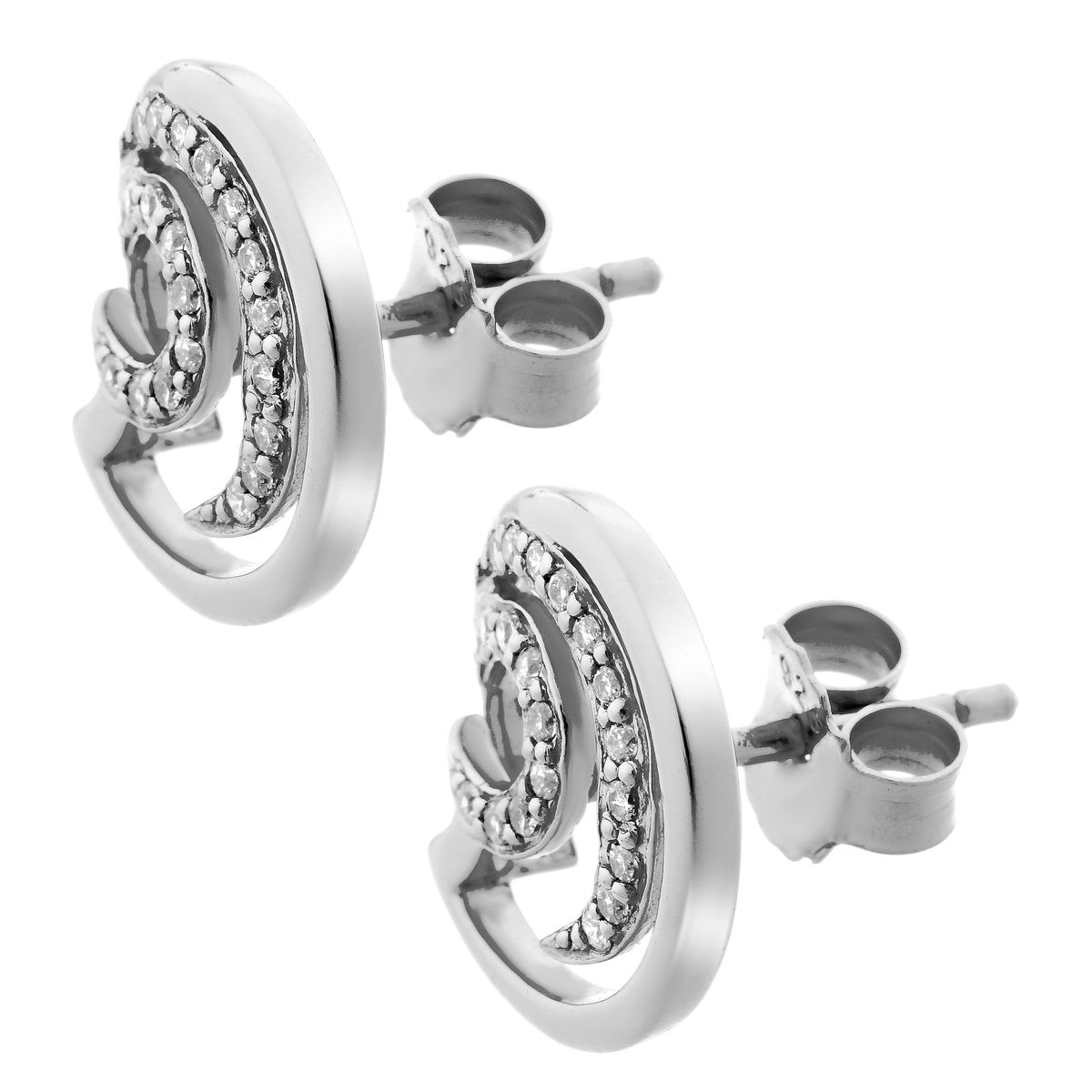 Elegante Silberne Wirbel-Ohrstecker
