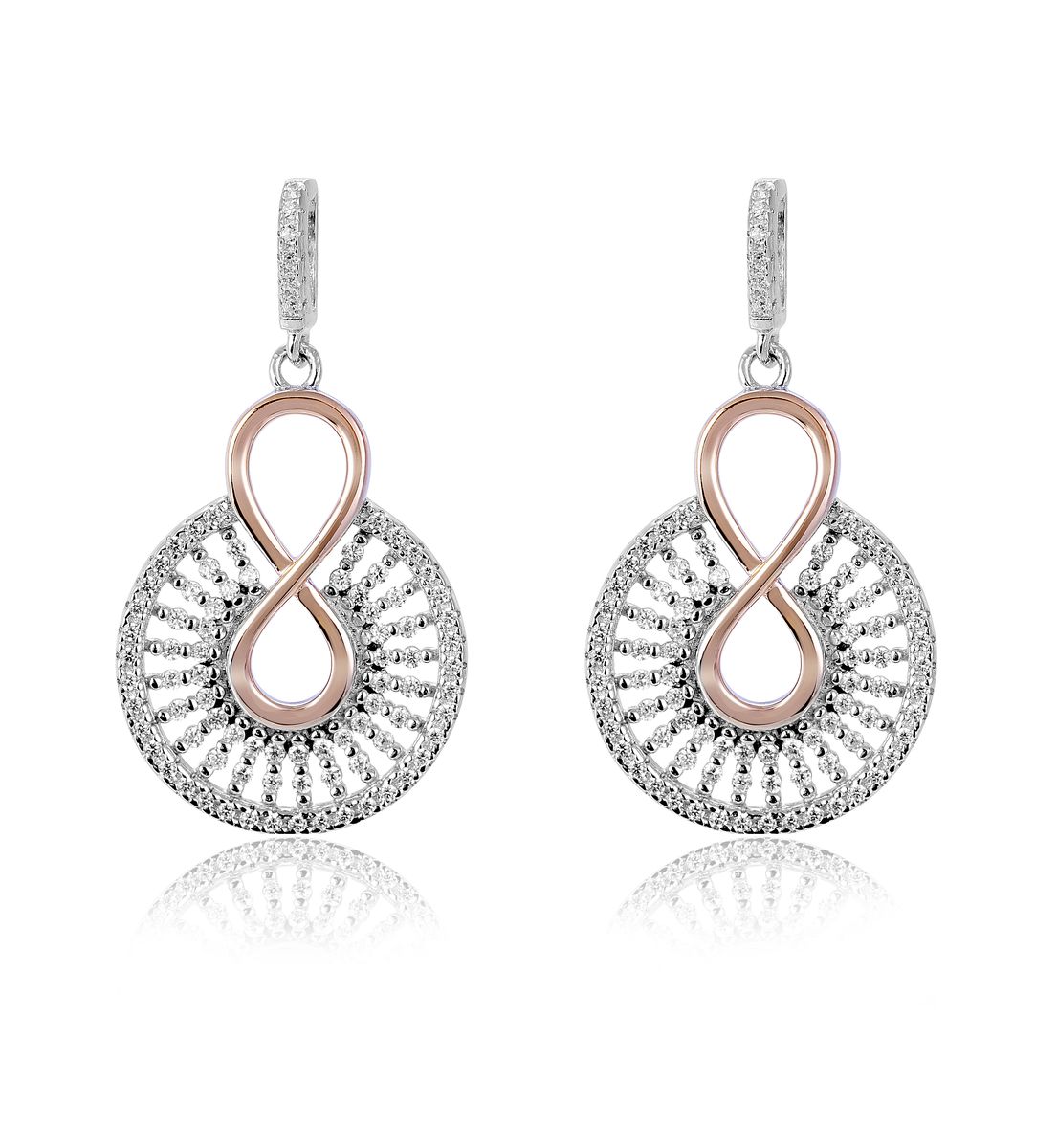 Orphelia 'Frida' Tropfenohrringe aus 925er Sterlingsilber für Damen - Silber/Rosé ZO-7437
