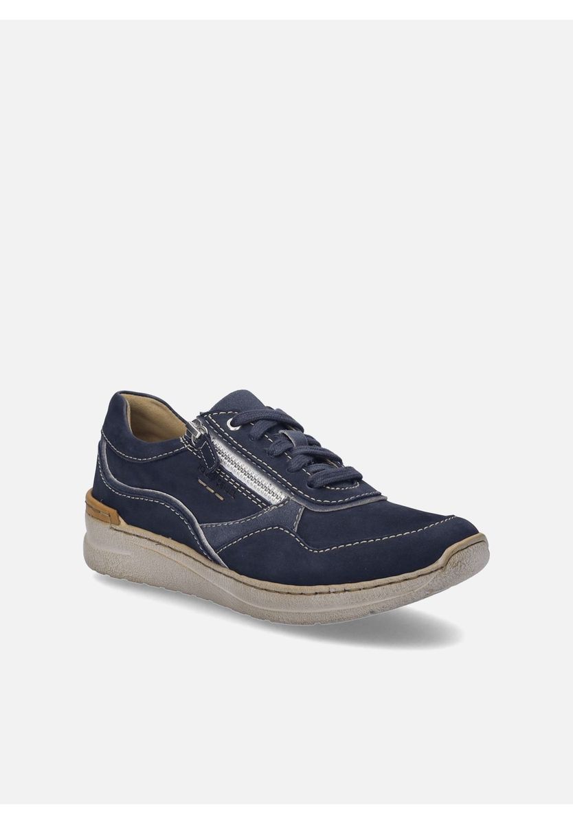 Marineblaues Leder Freizeit Laufschuh