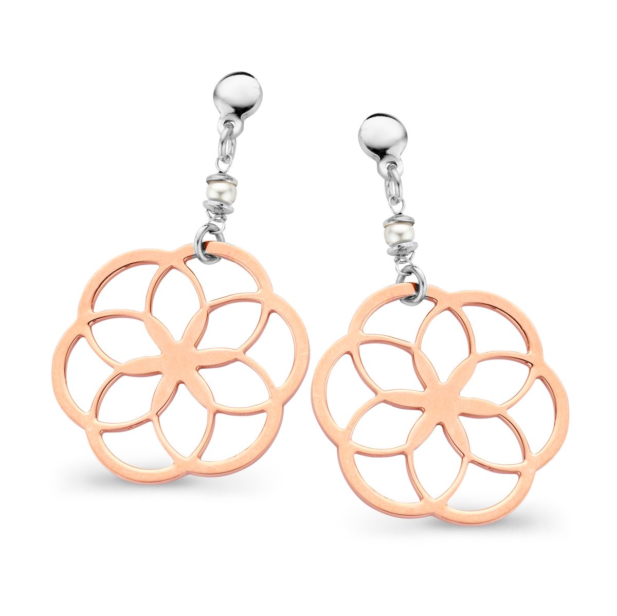 Orphelia 'Zahara' Tropfenohrringe aus 925er Sterlingsilber für Damen - Silber/Rosé ZO-7182
