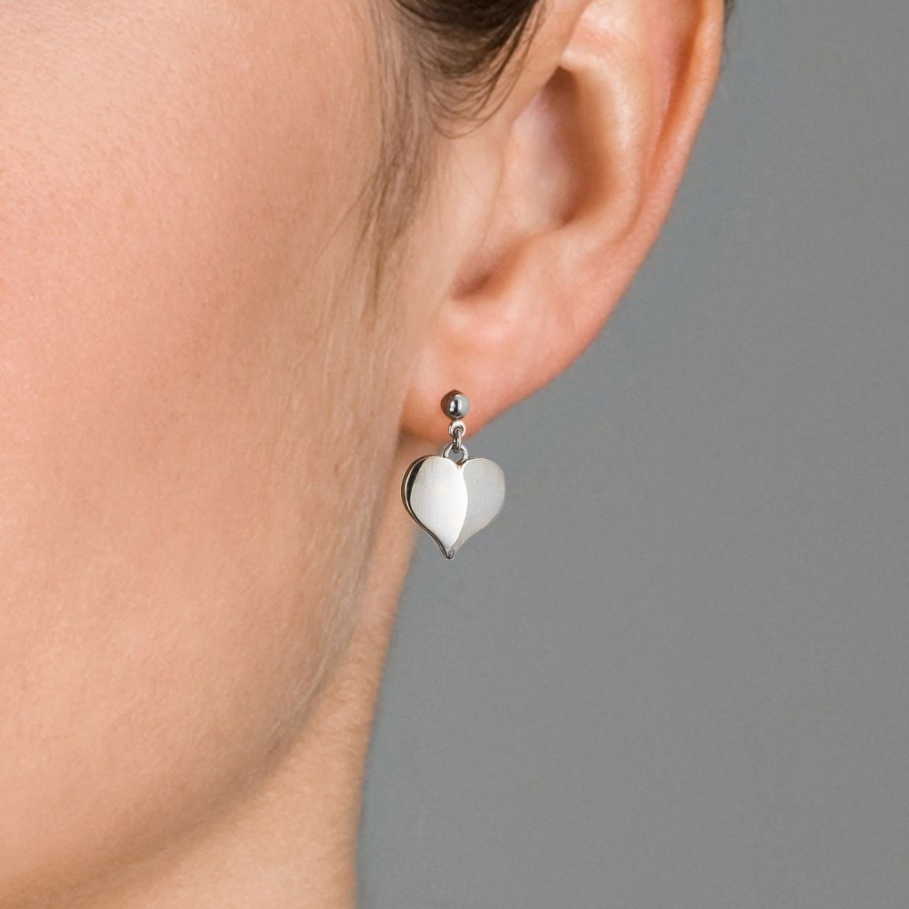 Herz-Ohrhänger aus Sterlingsilber