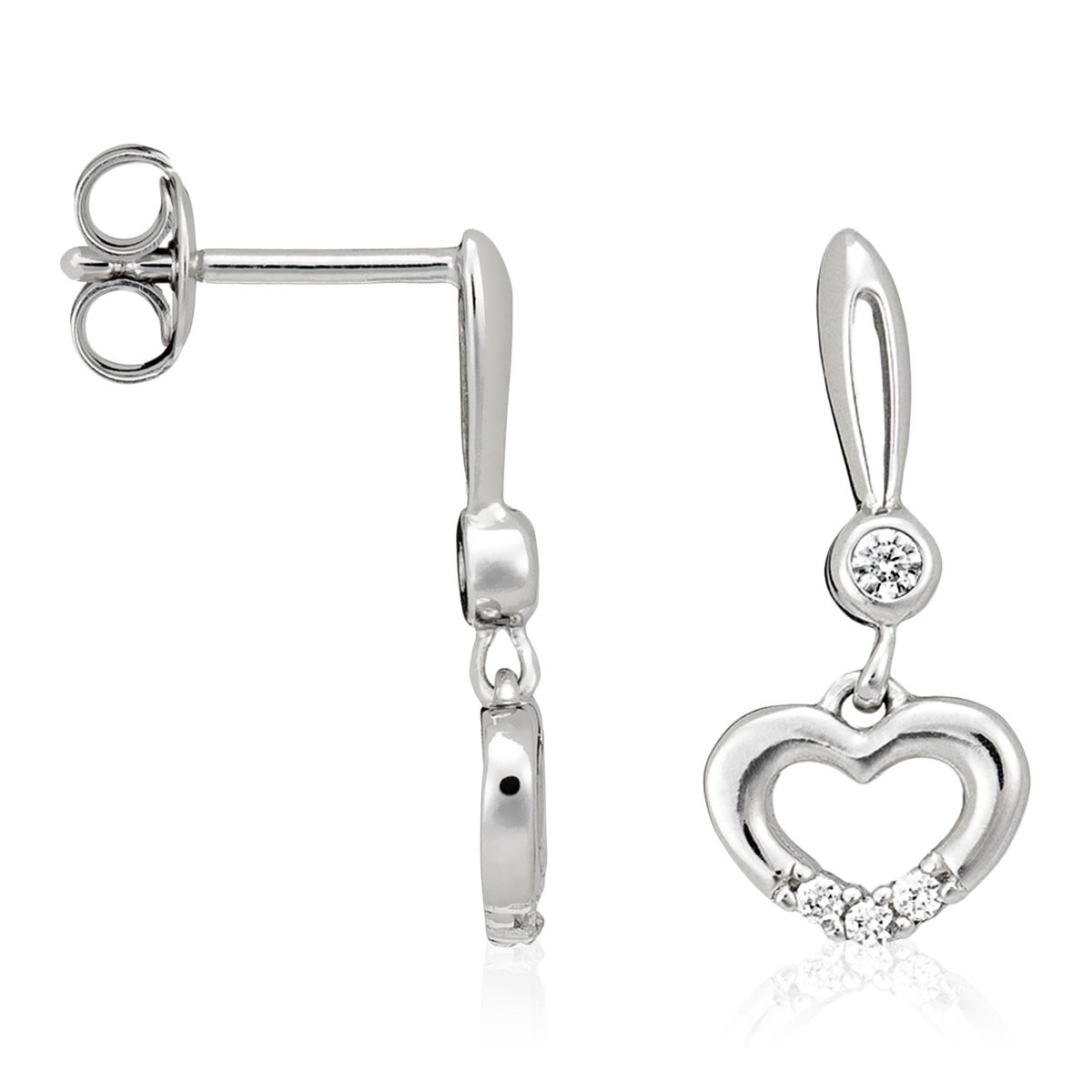 Herz-Ohrhänger aus Sterlingsilber