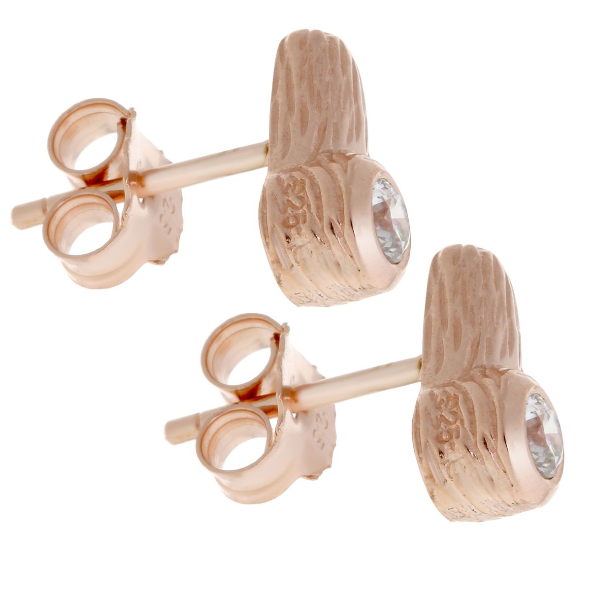 Strukturierte Roségoldene Ohrstecker