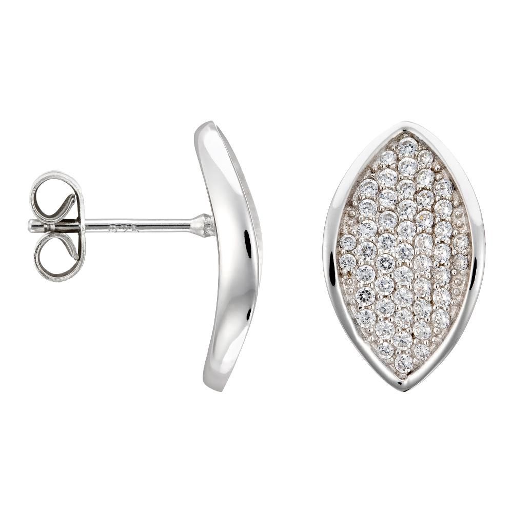 Ohrstecker in Marquise-Form mit Zirkonia
