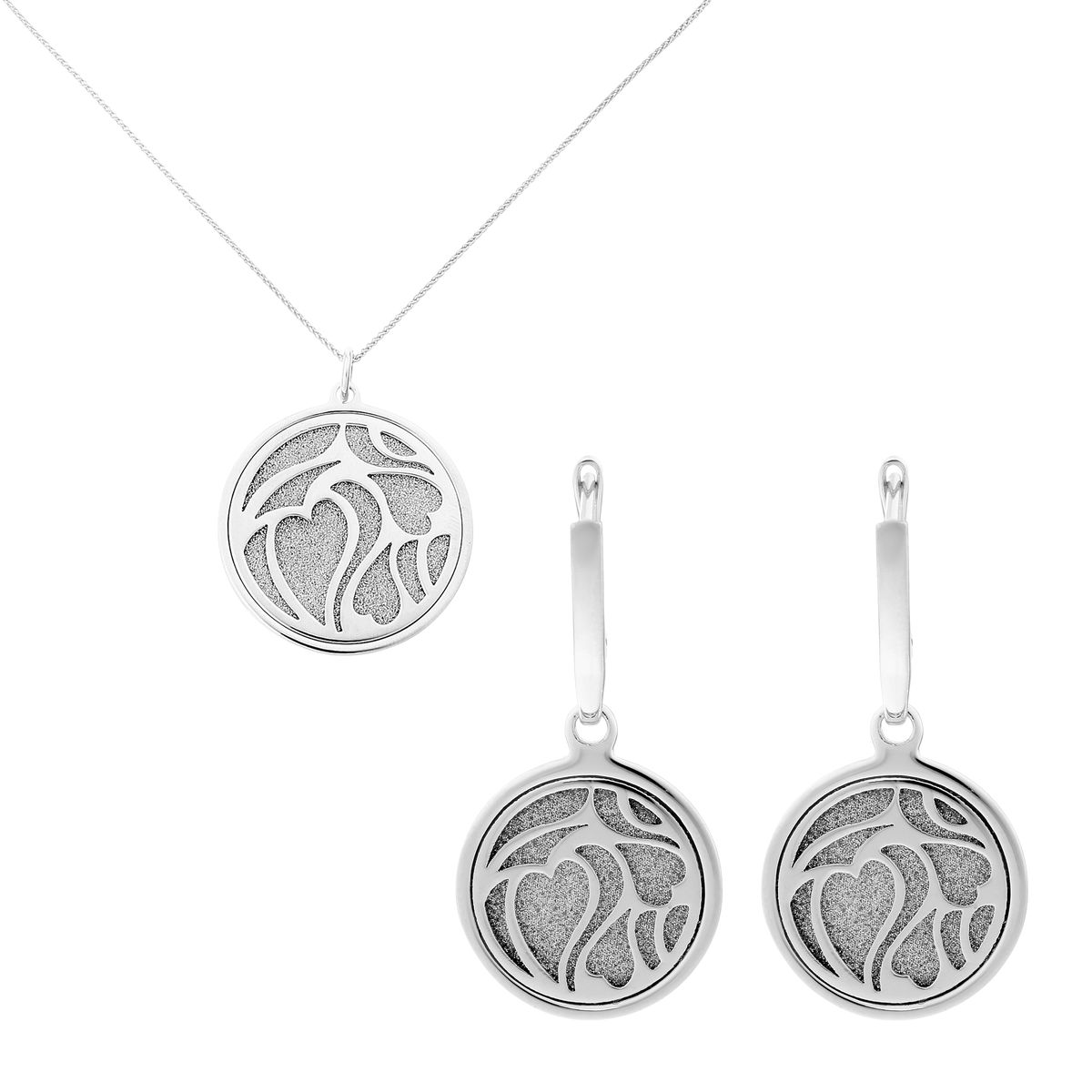 Orphelia 'Anabel' Damen 925 Sterling Silber Set: Kettenanhänger + Ohrringe - Silber SET-7097