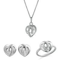 Orphelia 'Amore' Damen-Set aus 925 Sterling Silber: Halskette + Ohrringe + Ring - Silber SET-7577