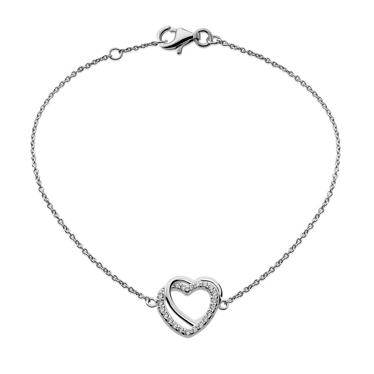 Ariana Doppelherz-Schmuckset aus Silber