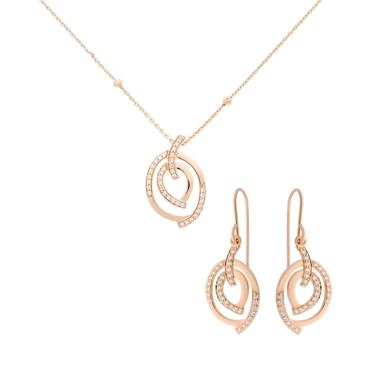 Orphelia 'Celine' Damen-Set aus 925er Sterlingsilber: Kettenanhänger + Ohrringe - Rosé SET-7114/RG