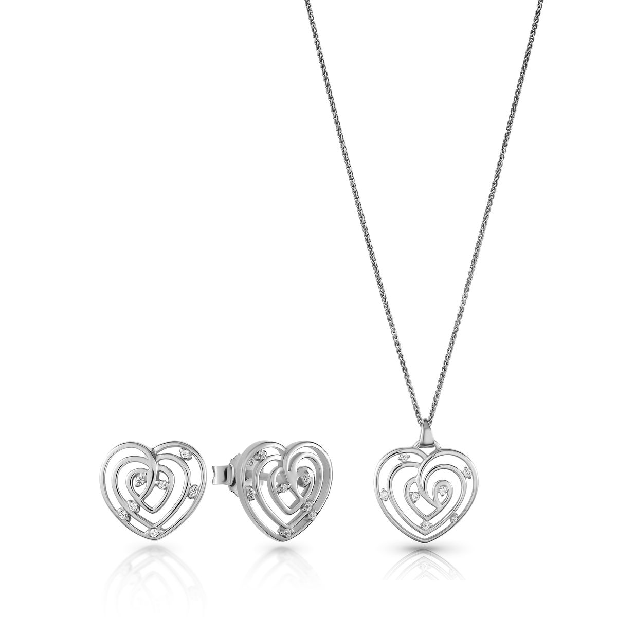'Charlotte' Zweifarbiges Blatt-Schmuckset