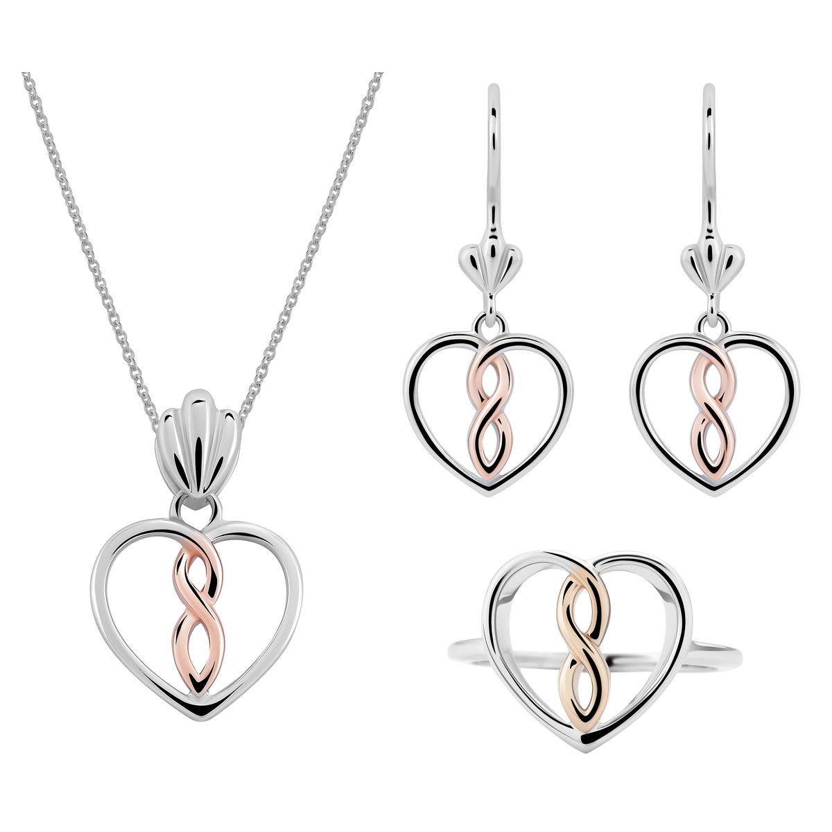 Herz- und Unendlichkeits-Schmuckset
