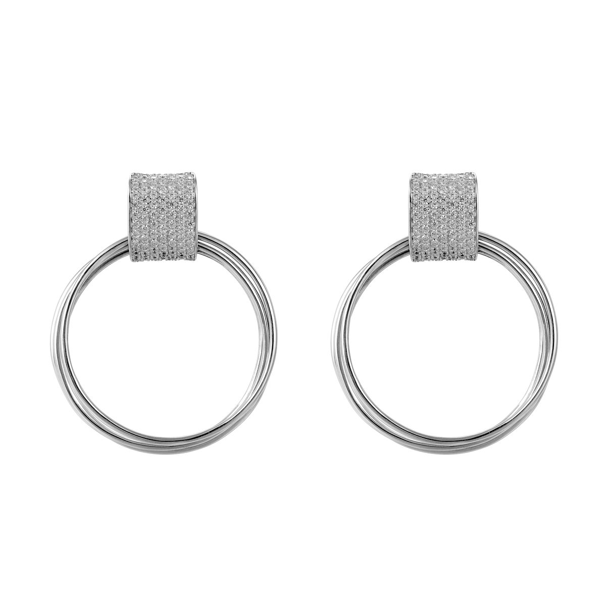 Elegantes Pavé-Kreis Schmuckset