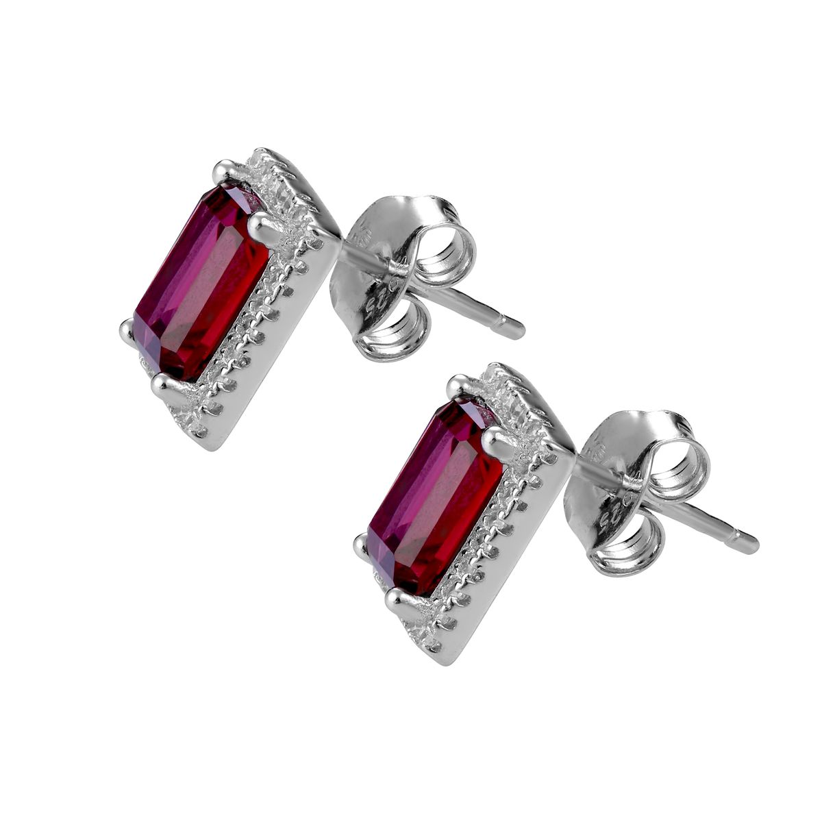 Schmuckset mit Rubinen im Smaragdschliff