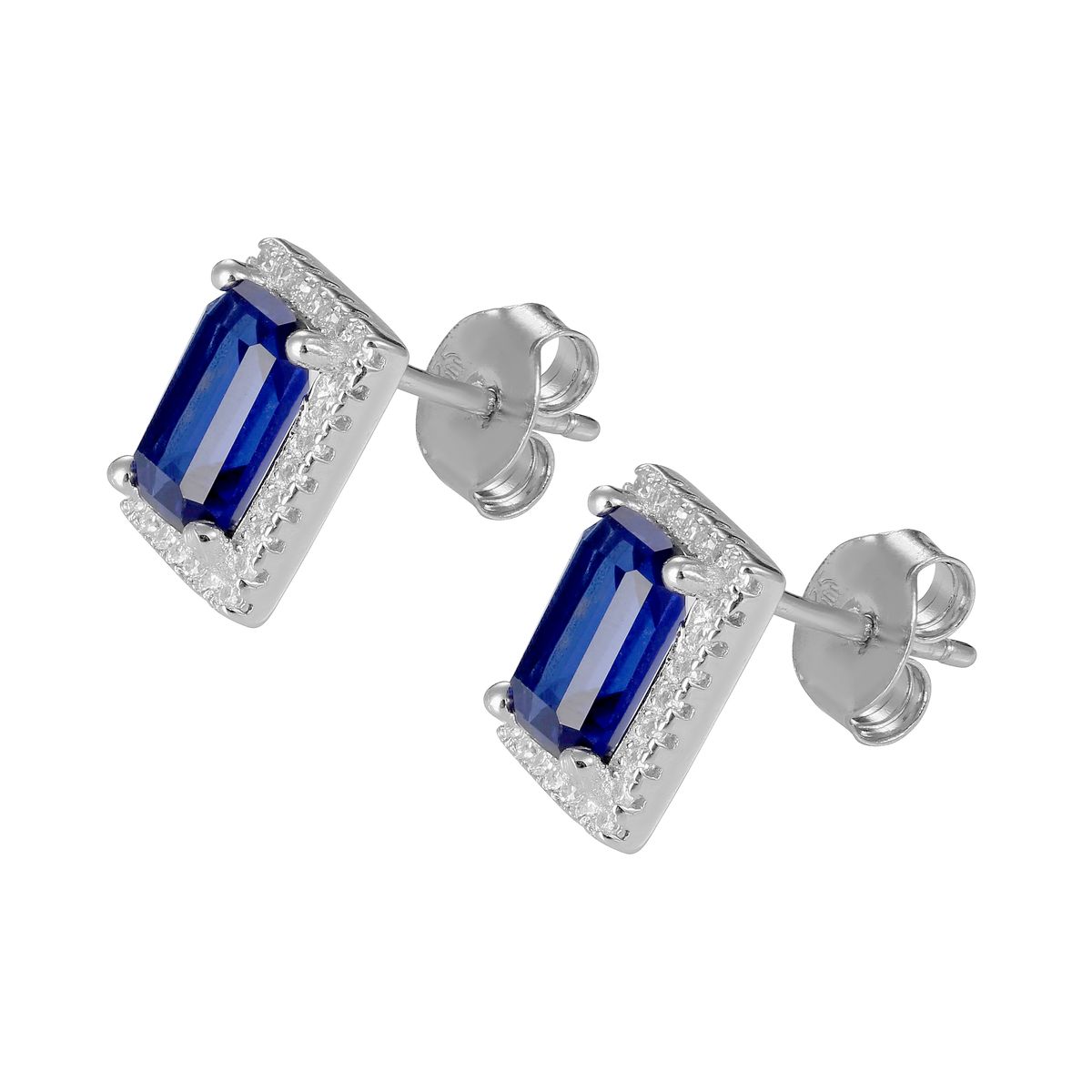 'Enora' Schmuckset mit Saphir-Smaragdschliff