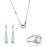 Orphelia 'Fira' Damen 925 Sterling Silber Set: Halskette + Ohrringe + Ring - Silber SET-7571