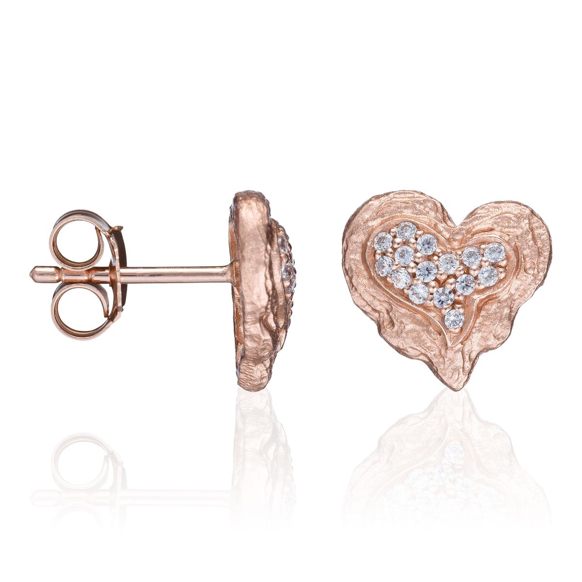 Strukturiertes Herz-Schmuckset