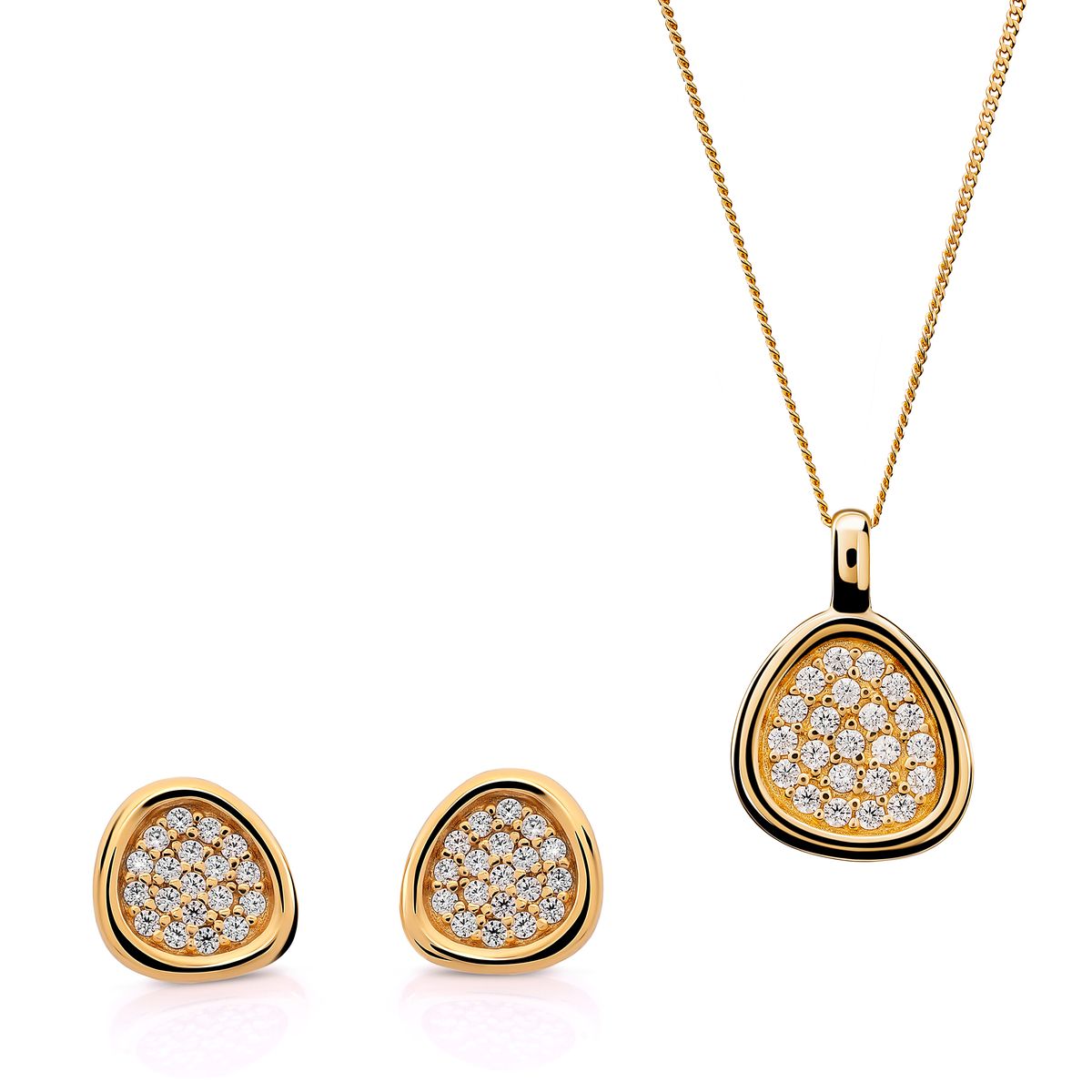 Orphelia 'Layla' Damen 925 Sterling Silber Set: Ketten-Anhänger + Ohrringe - Gold SET-7489/G