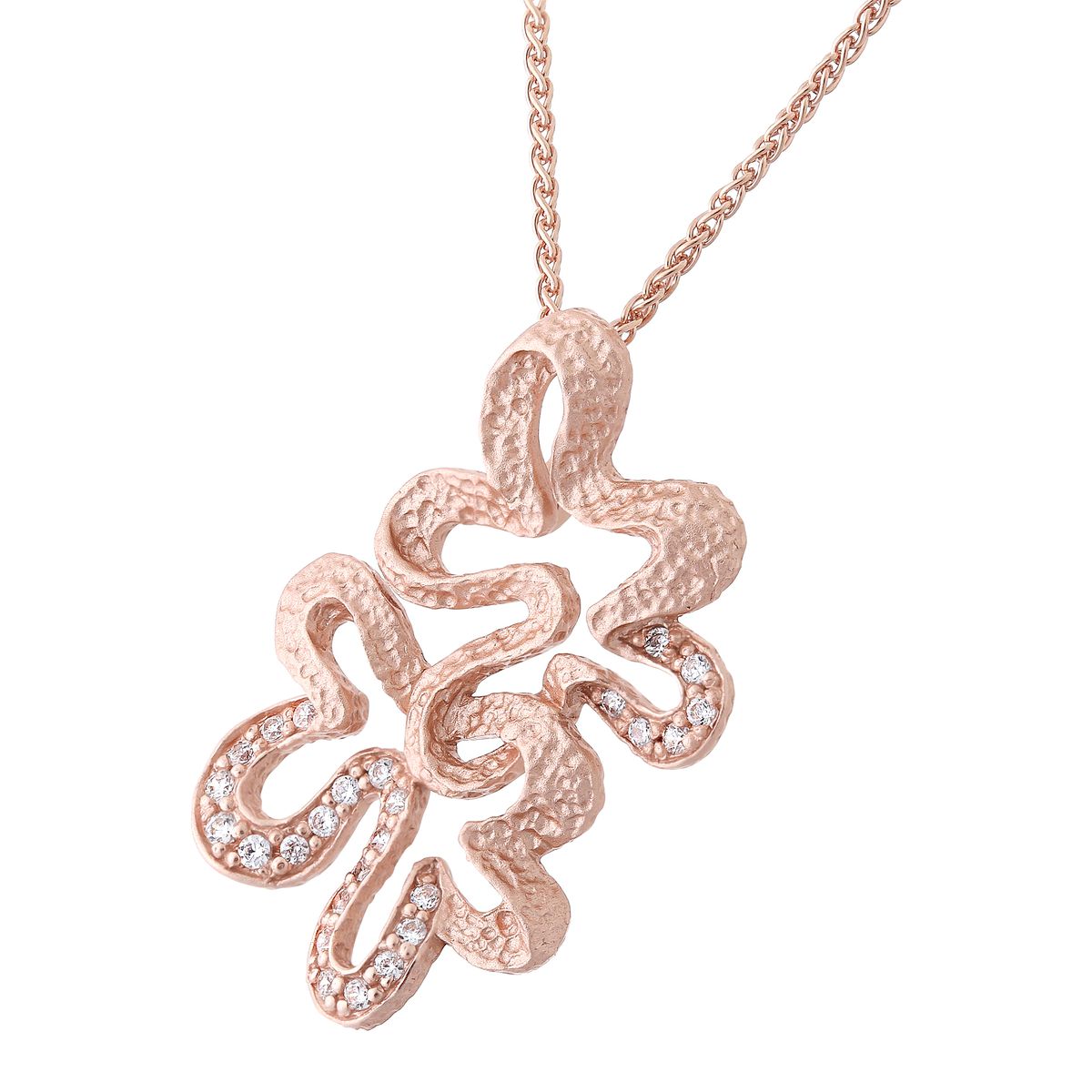 Abstraktes Florales Roségold Schmuckset