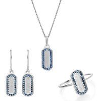 Orphelia 'Malaga' Damen 925er Sterling Silber Set: Halskette + Ohrringe + Ring - Silber SET-7573