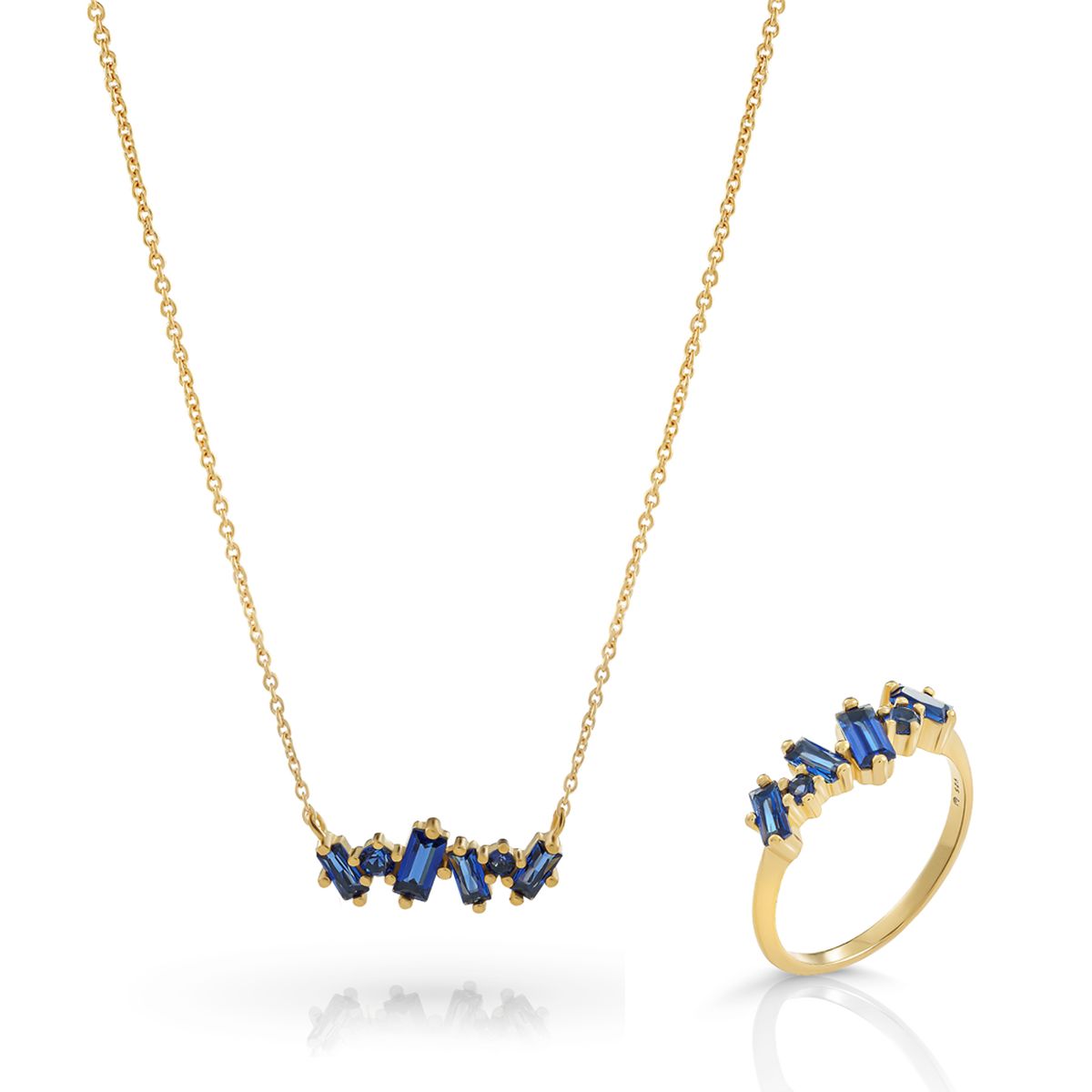 Orphelia 'Novel' Damen-Set aus 925er Sterlingsilber: Halskette + Ring – Gold SET-7534