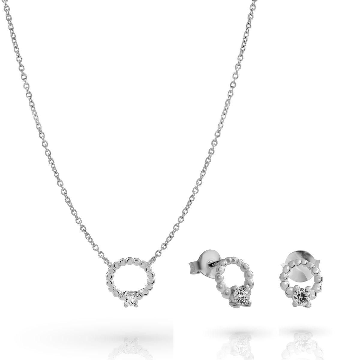 Orphelia 'Premium' Damen-Set aus 925er Sterlingsilber: Halskette + Ohrringe – Silber SET-7562