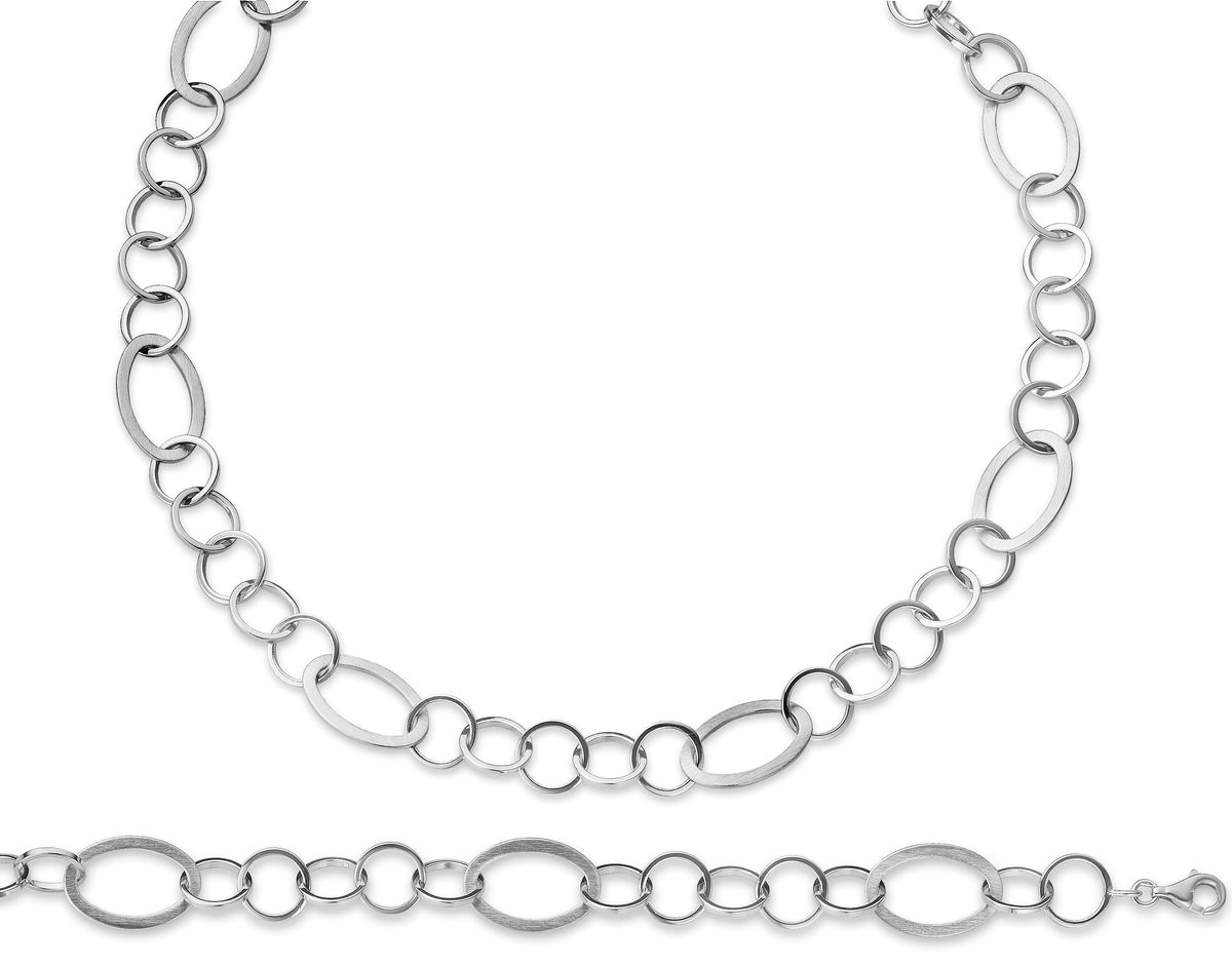 Orphelia Damen 925 Sterling Silber Set: Kette + Armband - Silber SET-015
