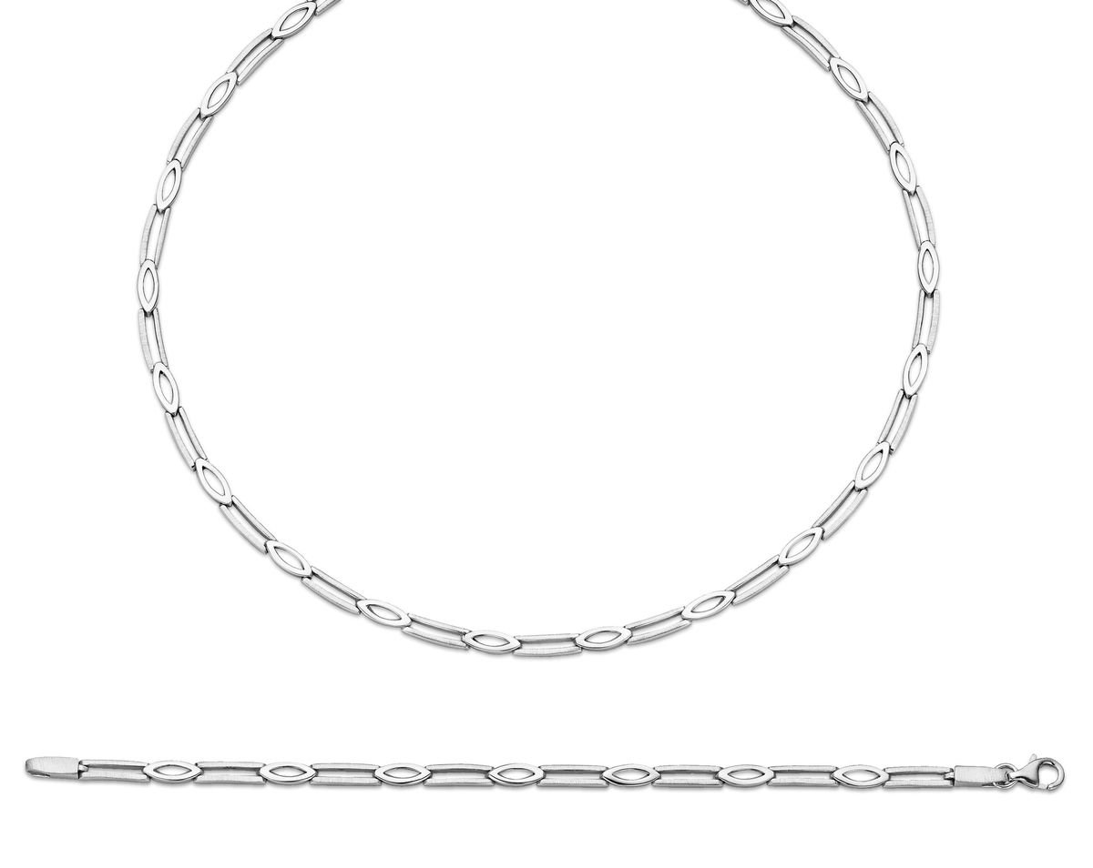 Orphelia Damen 925 Sterling Silber Set: Kette + Armband - Silber SET-034
