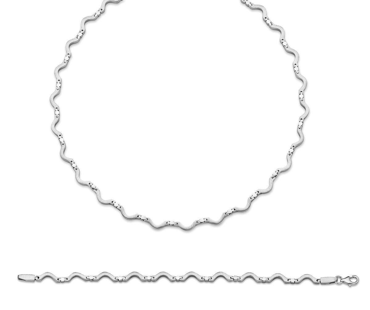 Orphelia Damen 925 Sterling Silber Set: Kette + Armband - Silber SET-038