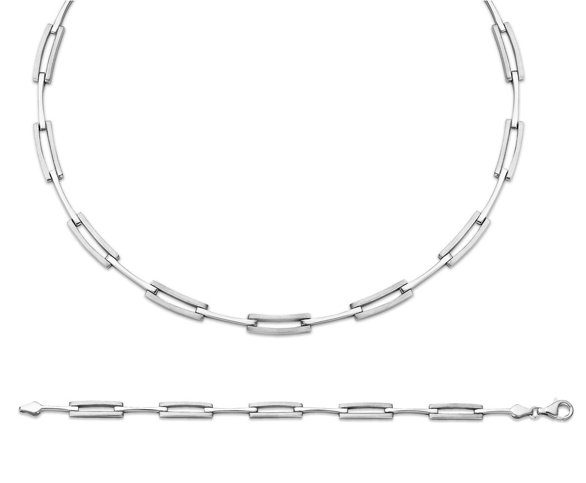 Orphelia Damen 925 Sterling Silber Set: Kette + Armband - Silber SET-043