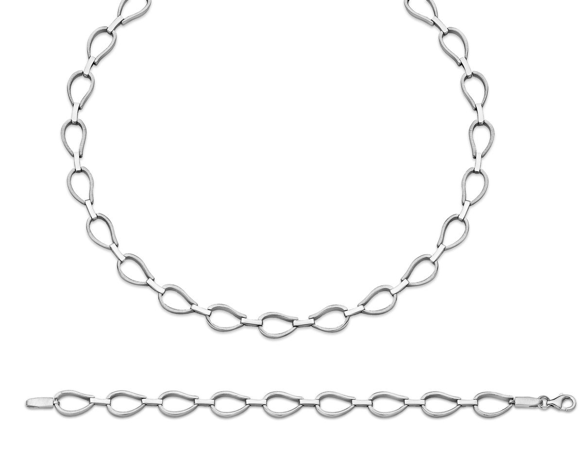 Orphelia Damen 925 Sterling Silber Set: Kette + Armband - Silber SET-044