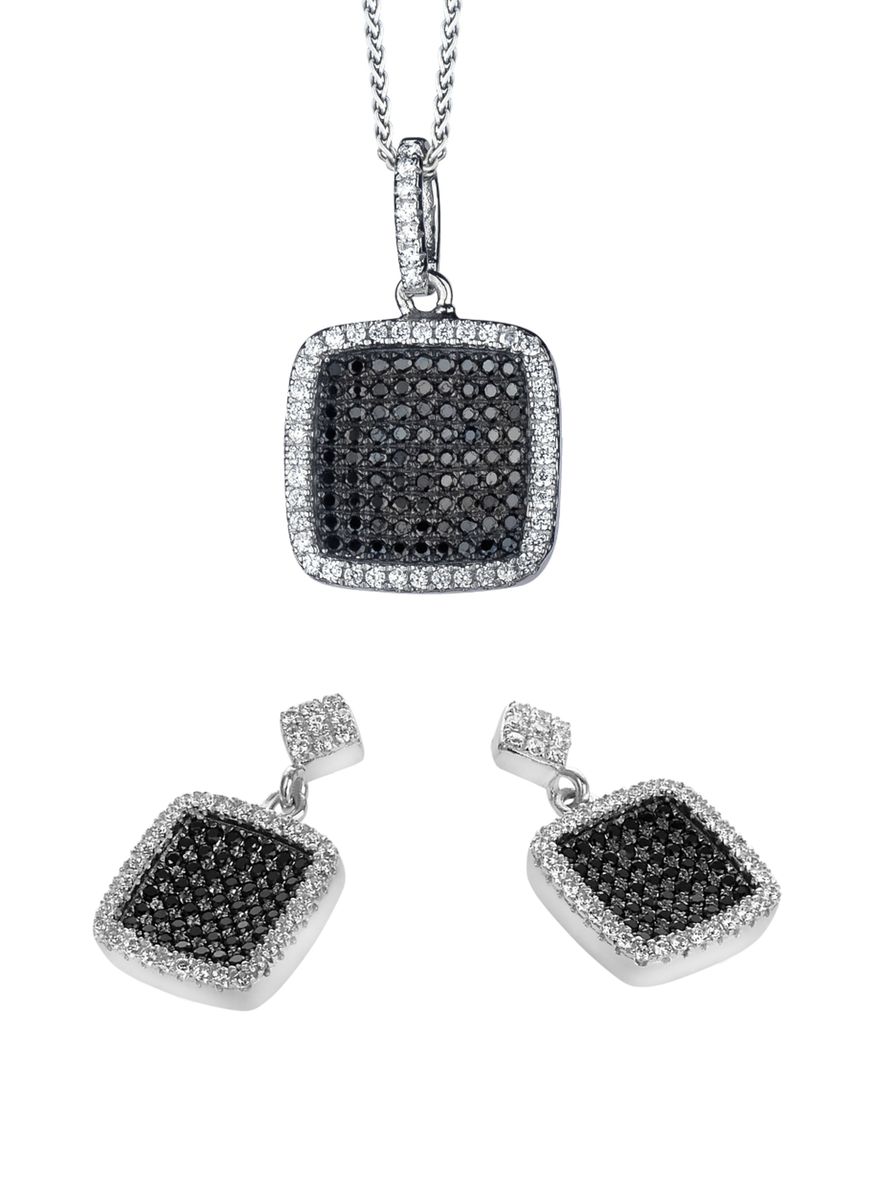 Orphelia Damen 925 Sterling Silber Set: Ketten-Anhänger + Ohrringe - Silber SET-5231