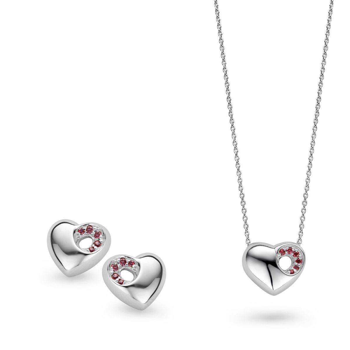 Orphelia Damen 925 Sterling Silber Set: Kettenanhänger + Ohrringe - Silber SET-5020